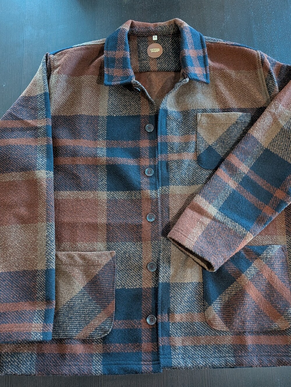 Common People Plaid Button-Up Chore Coat Shacket